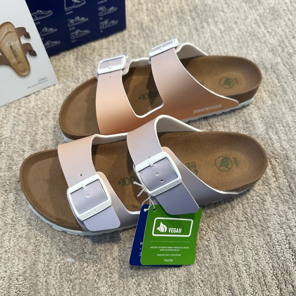 Arizona Vegan Birko-Flor Purple Fog Multi Size 41 Medium/Narrow Width